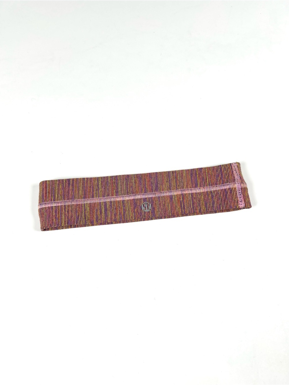 Lululemon Fly‎ Away Tamer Headband Vintage Wee Are From Space Pink Stripe Grip